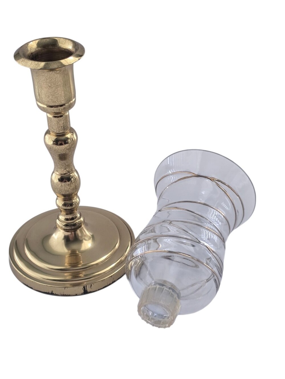 Partylite Rare Calypso Gold Peglite Candle Holder Hurricane – 10” Tall - Picture 4 of 8